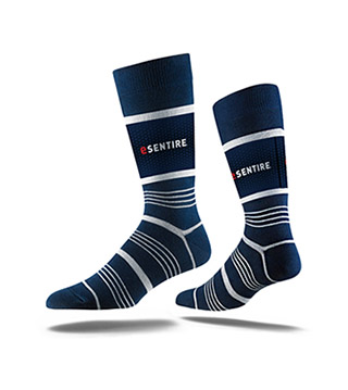 ES1-030 - Business Printed Crew Sock - Navy Striped